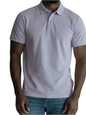 Barbell Apparel Mens L Performance Stretch Polo Shirt Short Sleeves Lavender